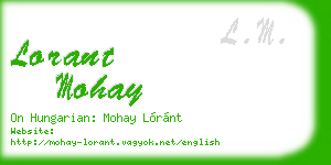 lorant mohay business card
