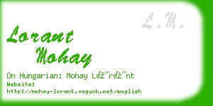 lorant mohay business card
